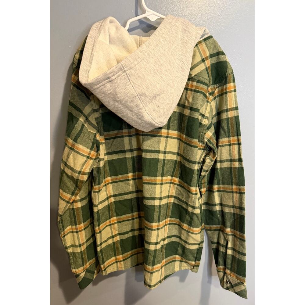 NWT Carhartt Boys' Hooded Flannel Button-Front Long Sleeve Shirt - Picture 7 of 8